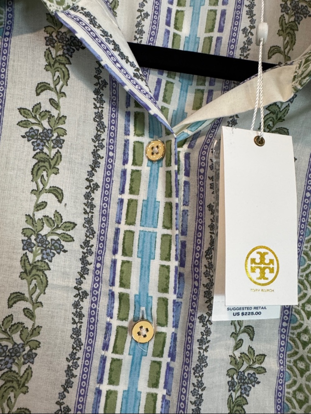 NWT Tory Burch Multicolor Engineered Botanical Blouse Sz 12 - Picture 5 of 9